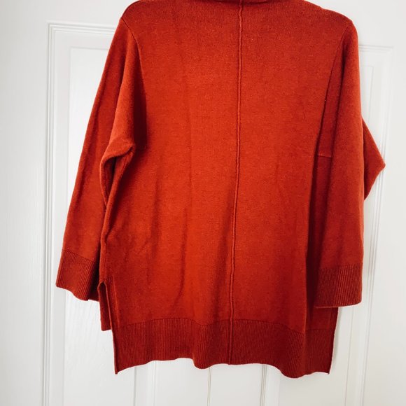 FRENCH CONNECTION RUST Long Line Sweater Sz Medium - Picture 3 of 6